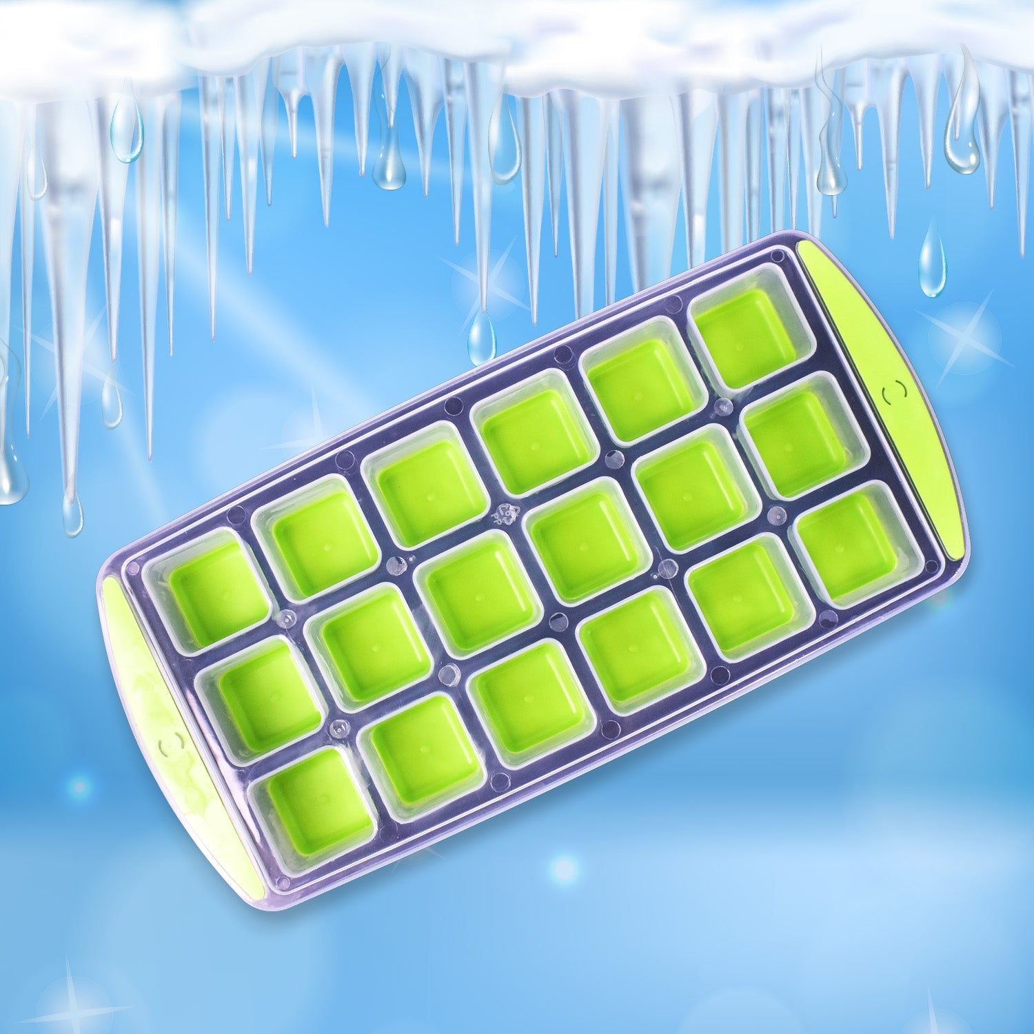 7169 18 Cavity Pop Up Ice Cube Tray Easy Release Flexible Silicone Bottom Ice Tray , Stackable Ice tray, 100% BPA Free, Food Grade for Freezer DeoDap 7169 18 Cavity Pop Up Ice Cube Tray Easy Release Flexible Silicone Bottom Ice Tray , Stackable Ice tray, 100% BPA Free, Food Grade for Freezer DeoDap